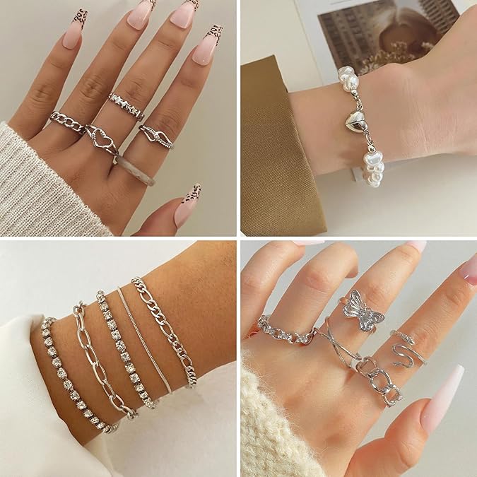 arry and Henry Gold Stackable Rings for Women Gifts Trendy Stuff Simple Star Moon Knuckle Rings Set Boho Rings Cute Stuff Birthday Gifts Stocking Stuffers for Christmas Gifts 2024