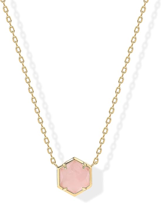 PAVOI 14K Gold Plated Gemstone Pendant Necklace | Dainty Chain Necklaces for Women | Amethyst, Green Fluorite, Labradorite, Rose Quartz Gemstone Pendants